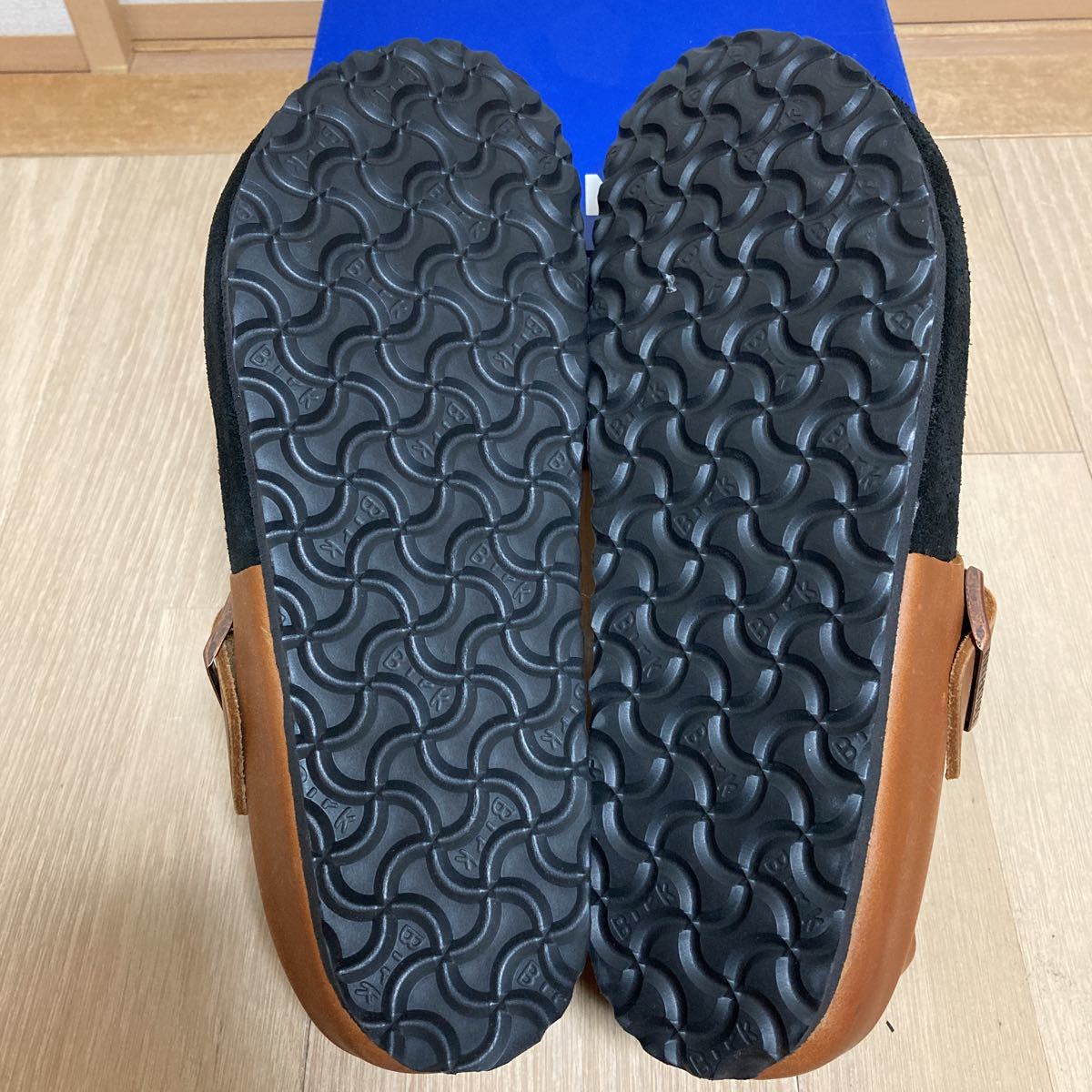 【 неиспользуемый 】BIRKENSTOCK  строение ... 1016969 LONDON BS  замша  кожа  BLACK/COGNAC  размер  42 27cm