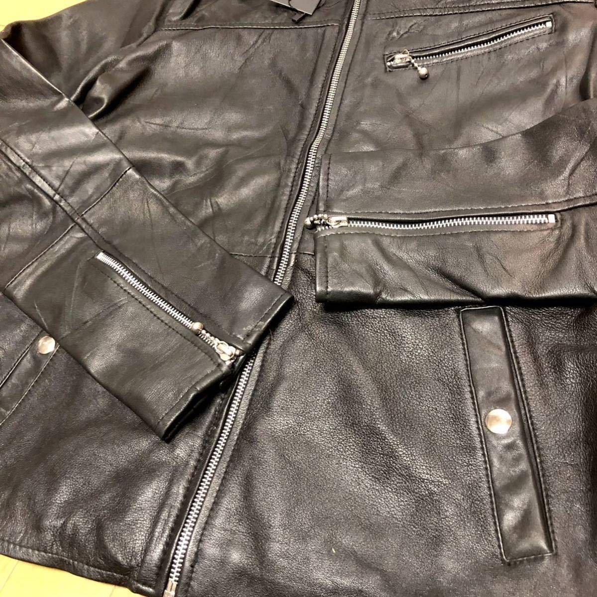  Single Rider's L size rider's jacket original leather Rider's leather jacket original leather leather jacket black leather Jean 