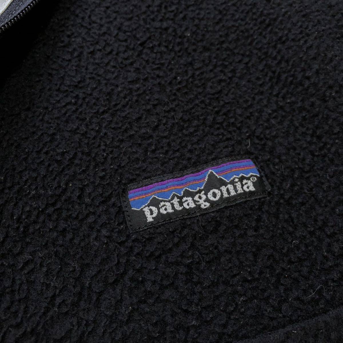 【人気】Patagonia パタゴニア シンチラ フリースプルオーバージャケット ハーフジップ 男女兼用 XSサイズ ブラック アウトドア YE137_画像5