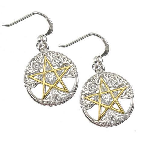 DD: Vermeil Cut Tree Pentacle Earrings