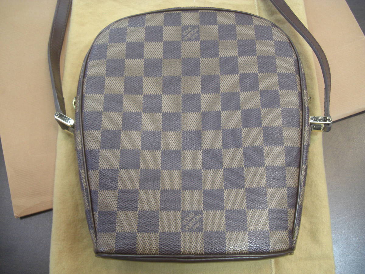 ♪ LOUISVUITTON ルイヴィトン ショルダーバッグ ダミエ イパネマPM N51294 エベヌ 茶 斜め掛け　レザー ショッパー/保護袋付き_画像3