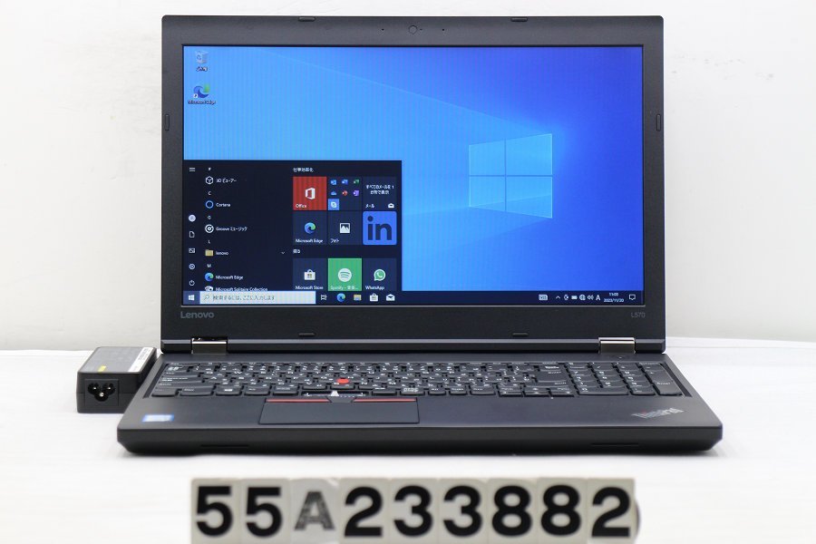 Lenovo ThinkPad L570 Core i5 6200U 2.3GHz/4GB/500GB/DVD/15.6W/FWXGA(1366x768)/Win10 キーボード難あり 【55A233882】