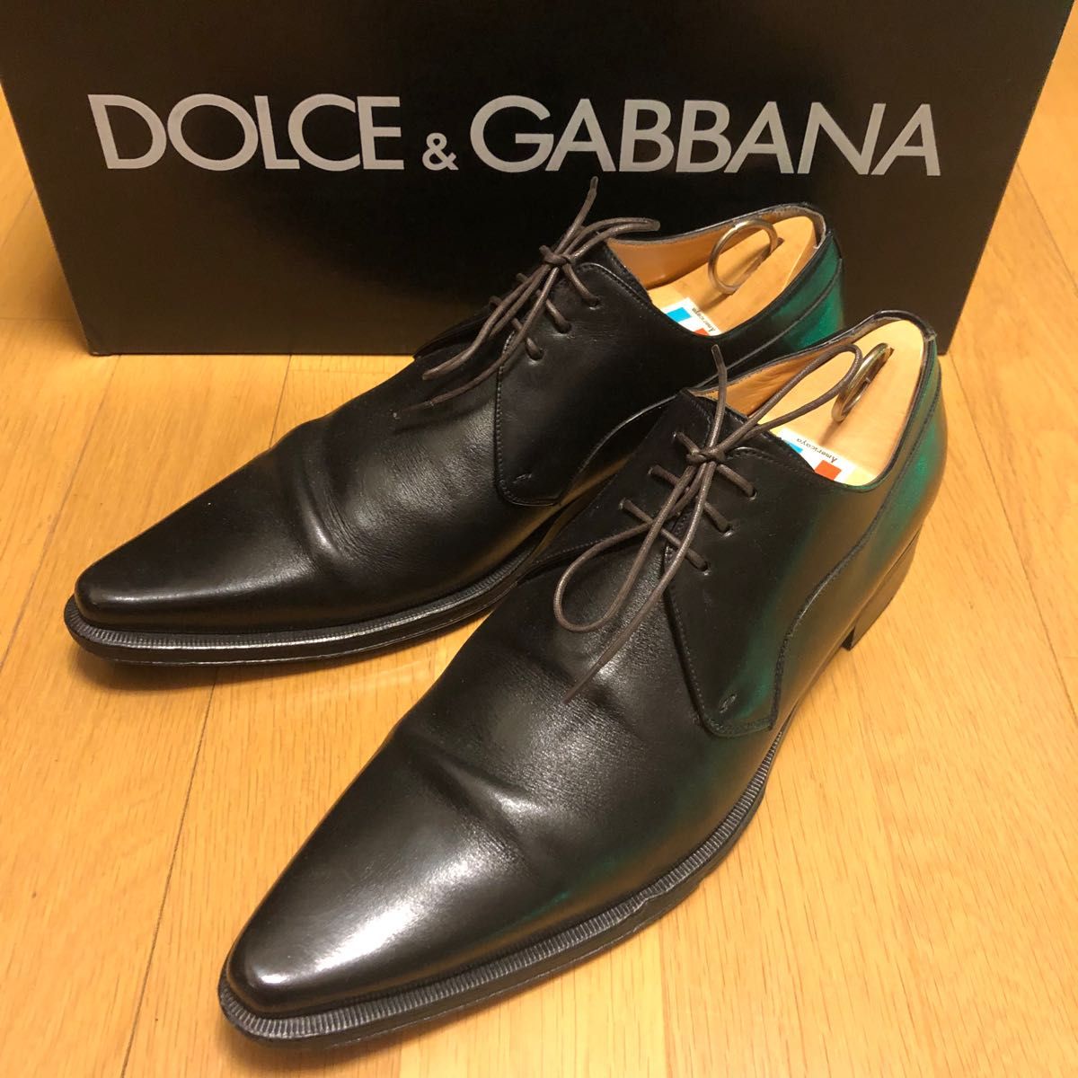 【DOLCE&GABBANA】 美品　ドレスシューズ　プレーントゥ　黒　フォーマル　 レザーシューズ　サイズ7  ビジネスシューズ