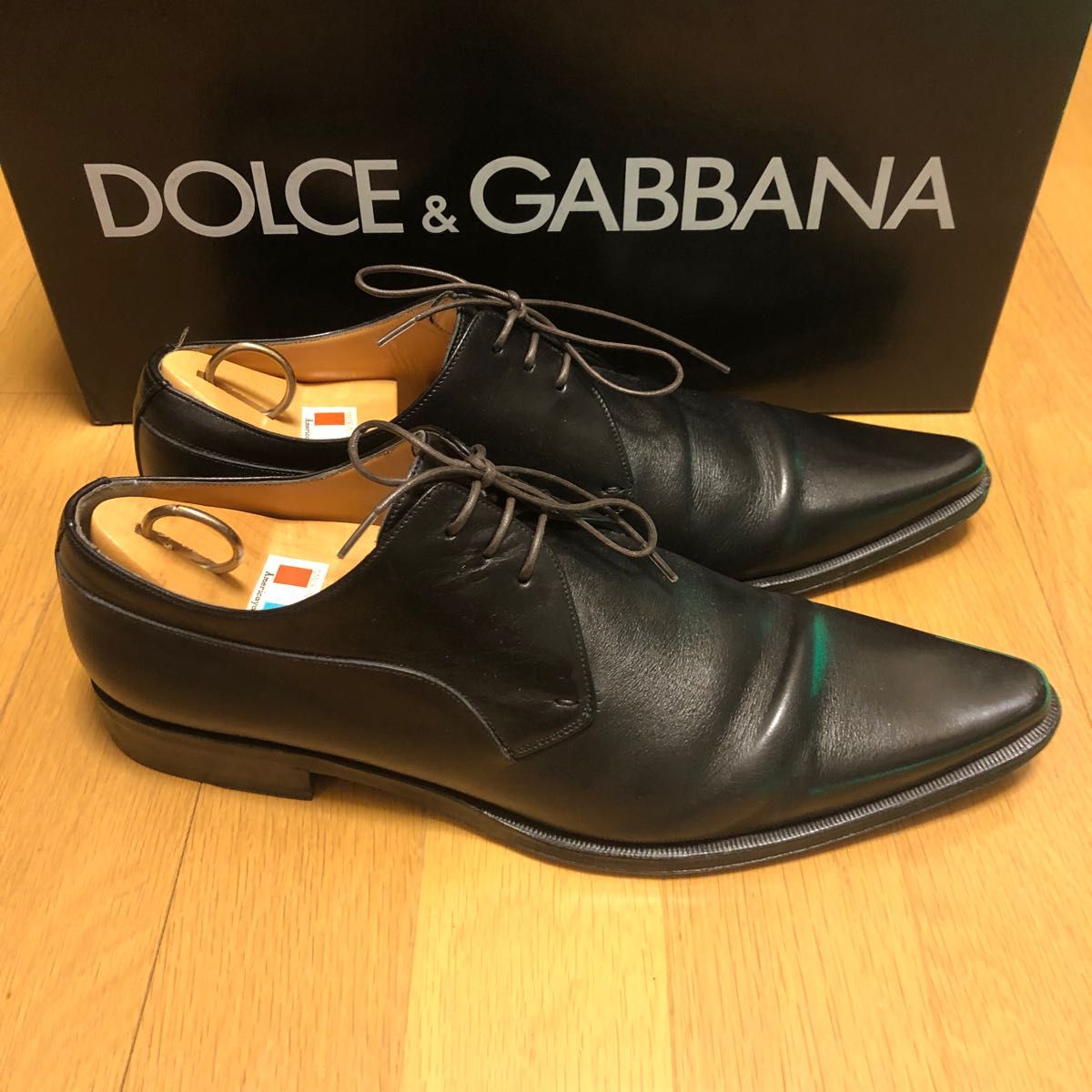 【DOLCE&GABBANA】 美品　ドレスシューズ　プレーントゥ　黒　フォーマル　 レザーシューズ　サイズ7  ビジネスシューズ