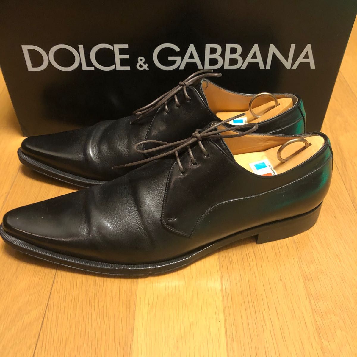 【DOLCE&GABBANA】 美品　ドレスシューズ　プレーントゥ　黒　フォーマル　 レザーシューズ　サイズ7  ビジネスシューズ