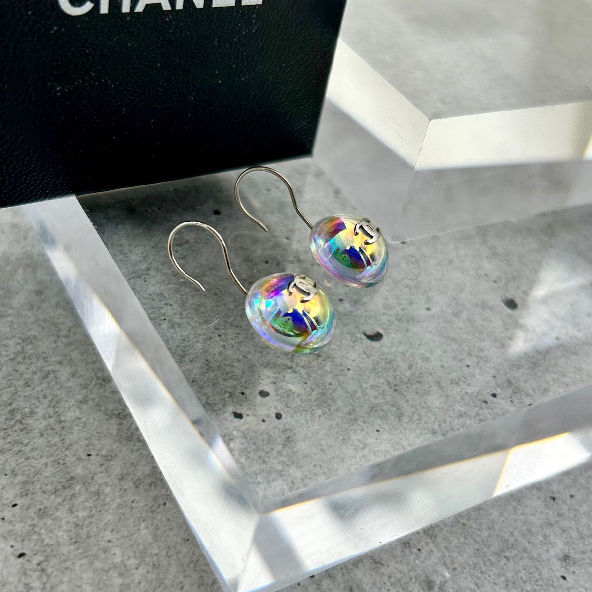 シャネル ピアス ヴィンテージ 球体 ラウンド スウィングピアス