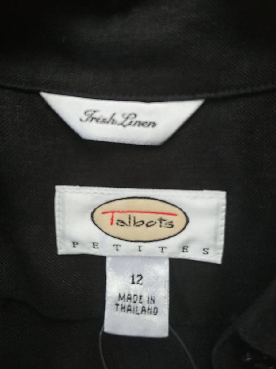 お値下げ☆未使用☆タルボット Talbots　リネン　ジャケット　ブラウス　麻１００％　黒_画像3