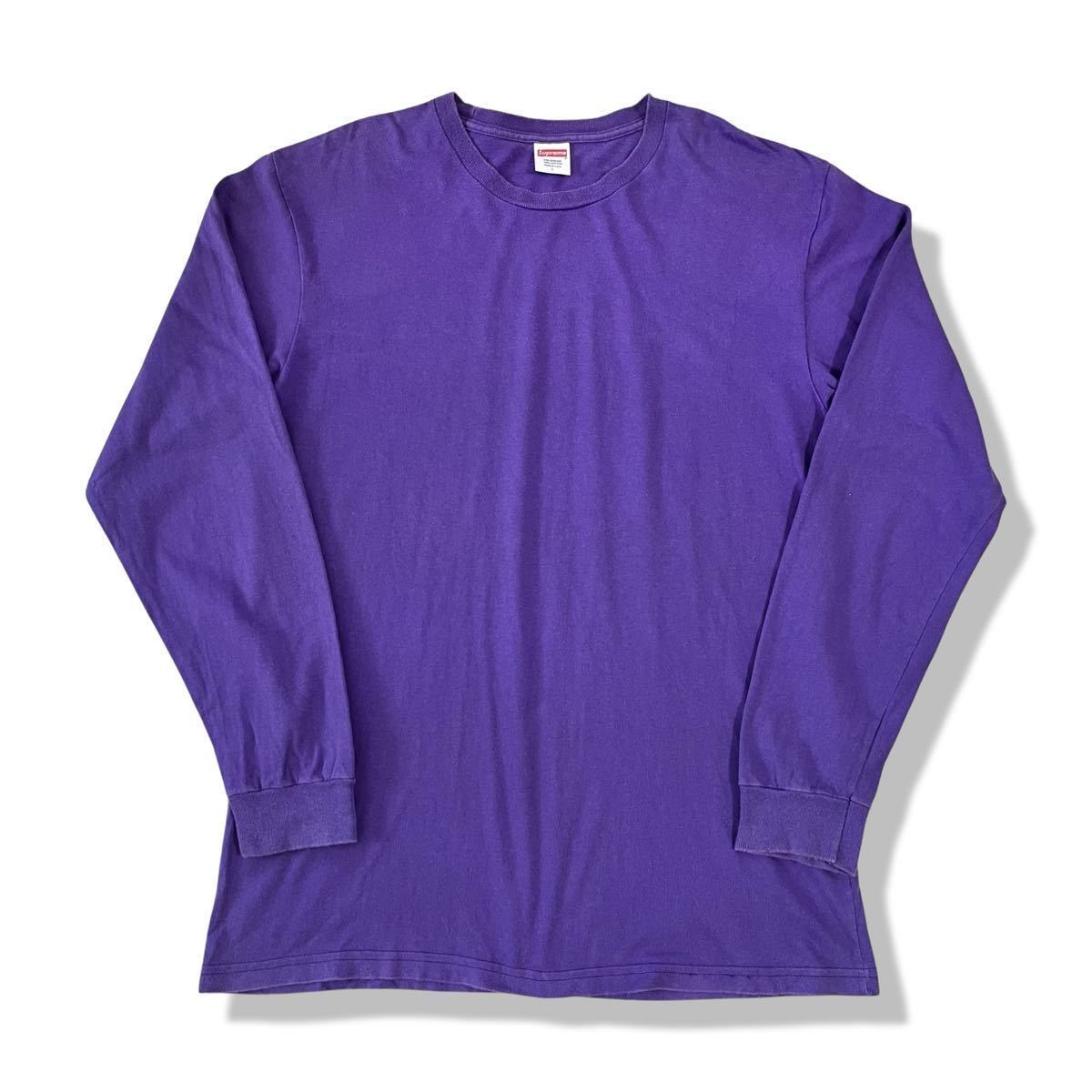 Supreme(シュプリーム) 日本未発売 L/S クルーネックTシャツ パープル/紫 L ロングスリーブ オーバーサイズ 無地 長袖Tシャツ USA製_画像1