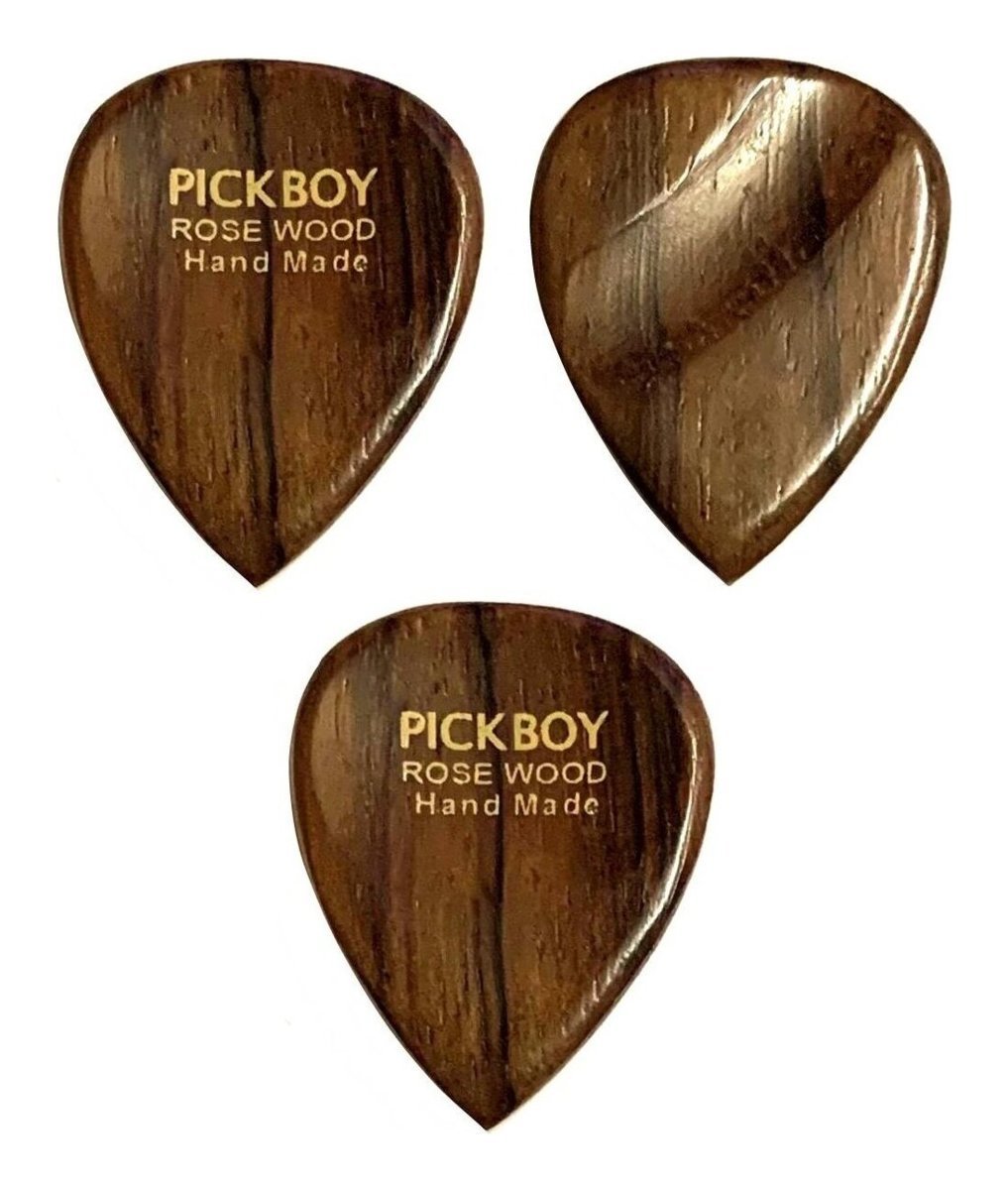 即決◆新品◆送料無料PICKBOY GP-RW/1×3枚セット ROSE WOOD ローズウッド 紫檀 ギター ピック/メール便_画像1