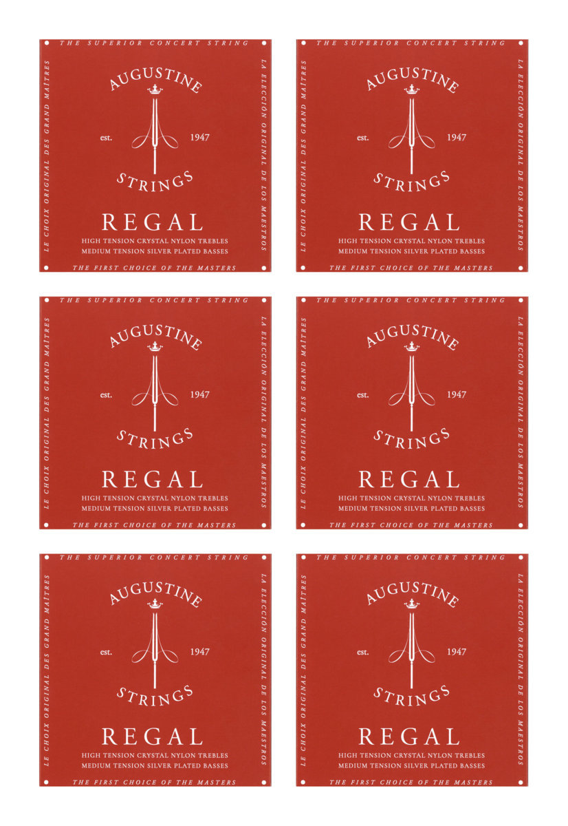 即決◆新品◆送料無料AUGUSTINE REGAL/RED SET×6(オーガスチン ミディアムテンション/メール便