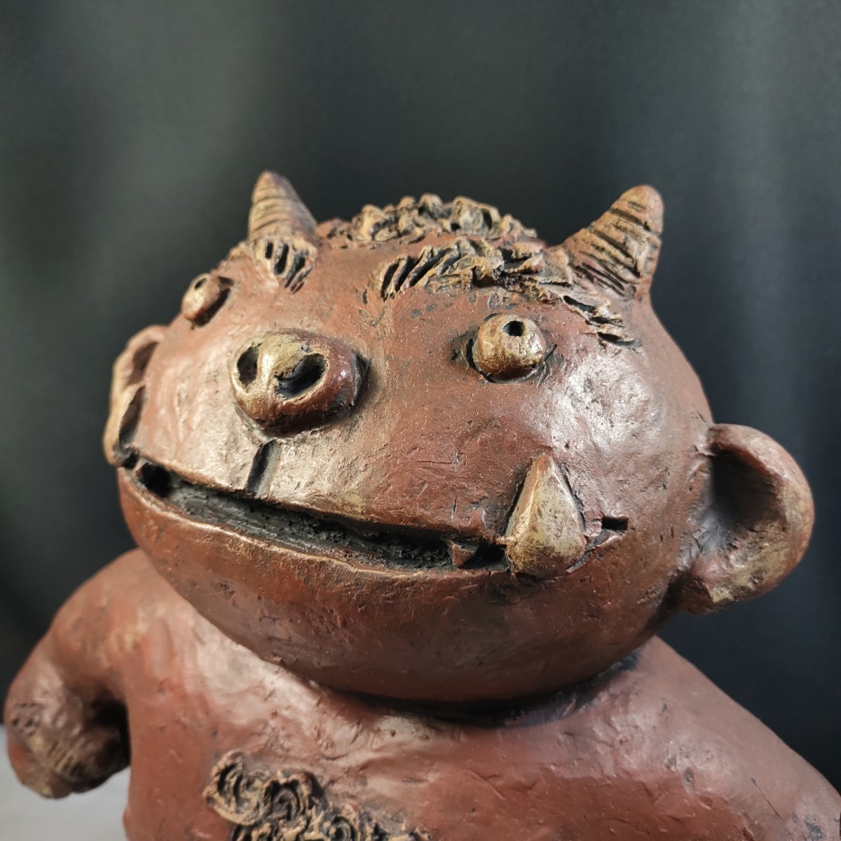 高さ35cm/鬼の置物/鬼組/赤鬼/セトクラフト2003年/オブジェ/魔 高さ35cm/鬼の置物/鬼組/赤鬼/セトクラフト2003年/オブジェ/魔