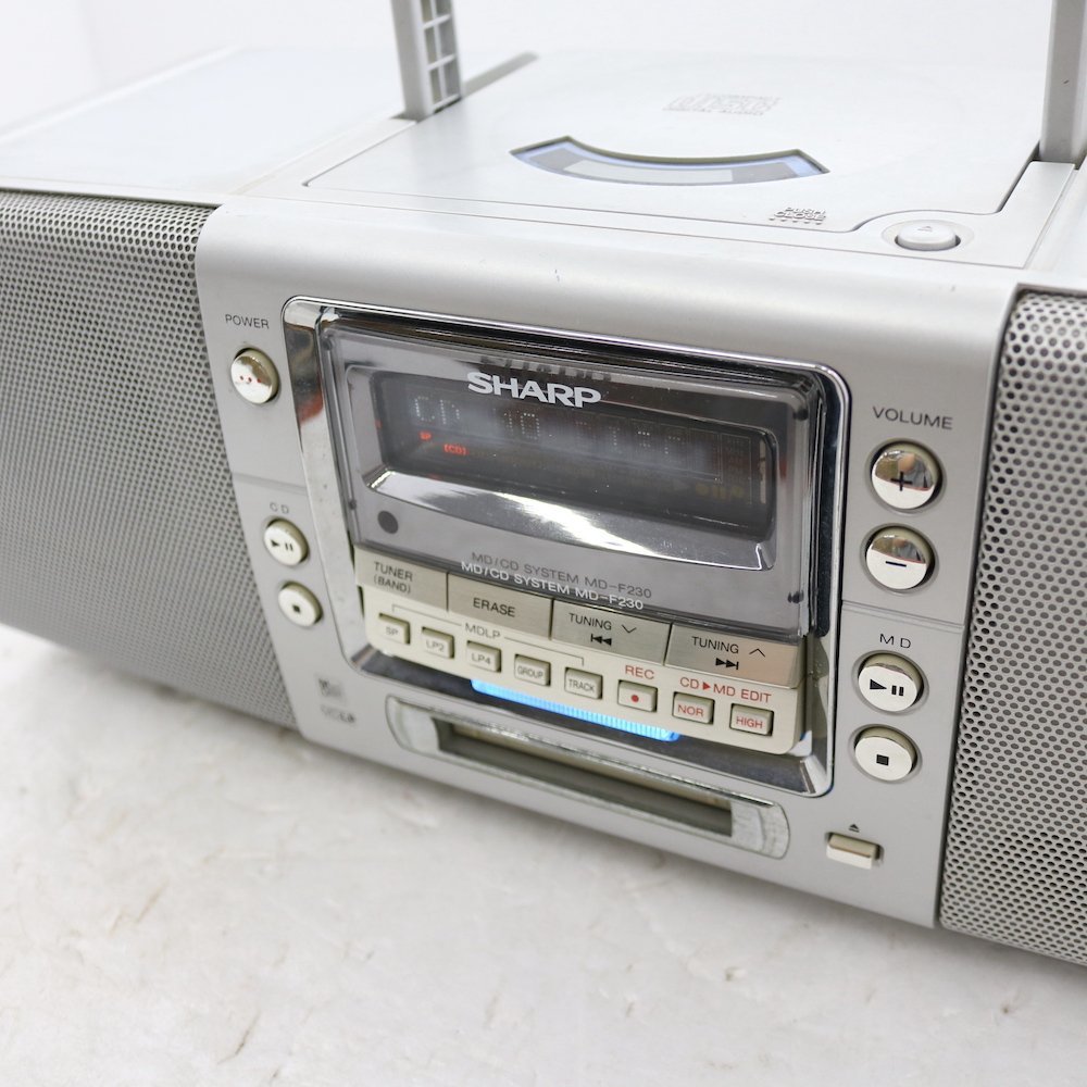 通電確認済み SHARP/シャープ ラジカセ MD-F230 MD CD FM AM コンポ_画像2