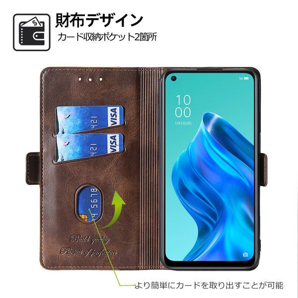 OPPO Reno 7A/9A 用 スマホケース 新品 リノ 7A 9A 手帳型 レザー 無地 シンプル オッポ サイドマグネット レノ 携帯ケース タイプ B_画像2