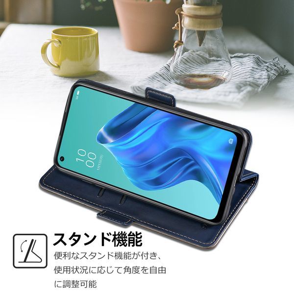 OPPO Reno 7A/9A 用 スマホケース 新品 リノ 7A 9A 手帳型 レザー 無地 シンプル オッポ サイドマグネット レノ 携帯ケース タイプ E_画像3