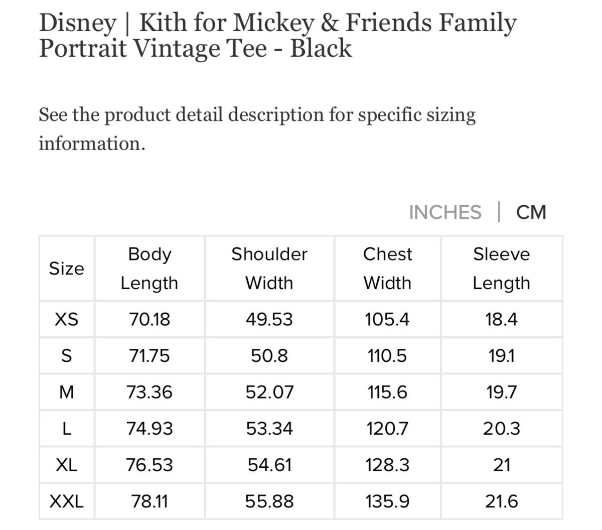 Disney Kith for Mickey & Friends Family Portrait Vintage Tee XL