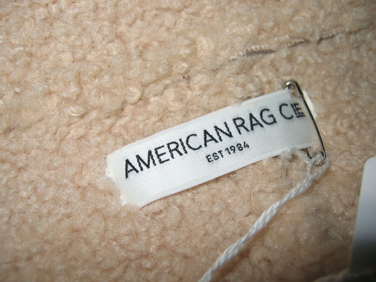 新品ラス1 M 定価3.3万 アメリカンラグシー AMERICAN RAG CIE 肉厚 F ムートン ブルゾン 裏ボア フライトジャケット キャメル 茶色_画像8