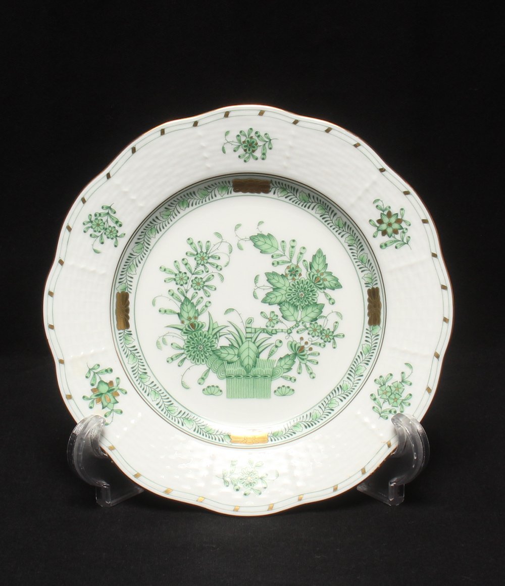  прекрасный товар Herend plate тарелка 17cm Индия. . зеленый Herend [0402]