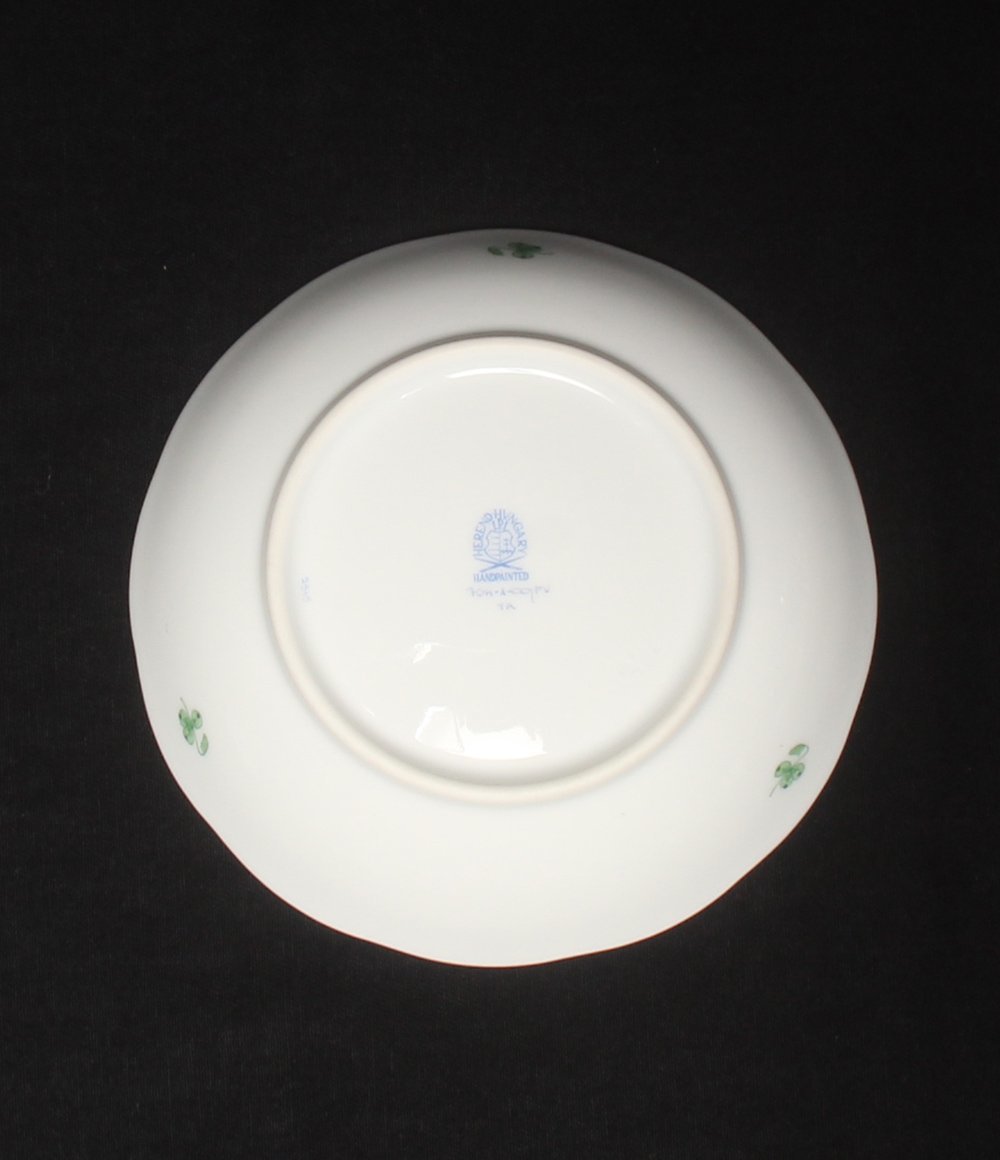  прекрасный товар Herend раунд тарелка тарелка 13cm Индия. . зеленый Herend [0502]