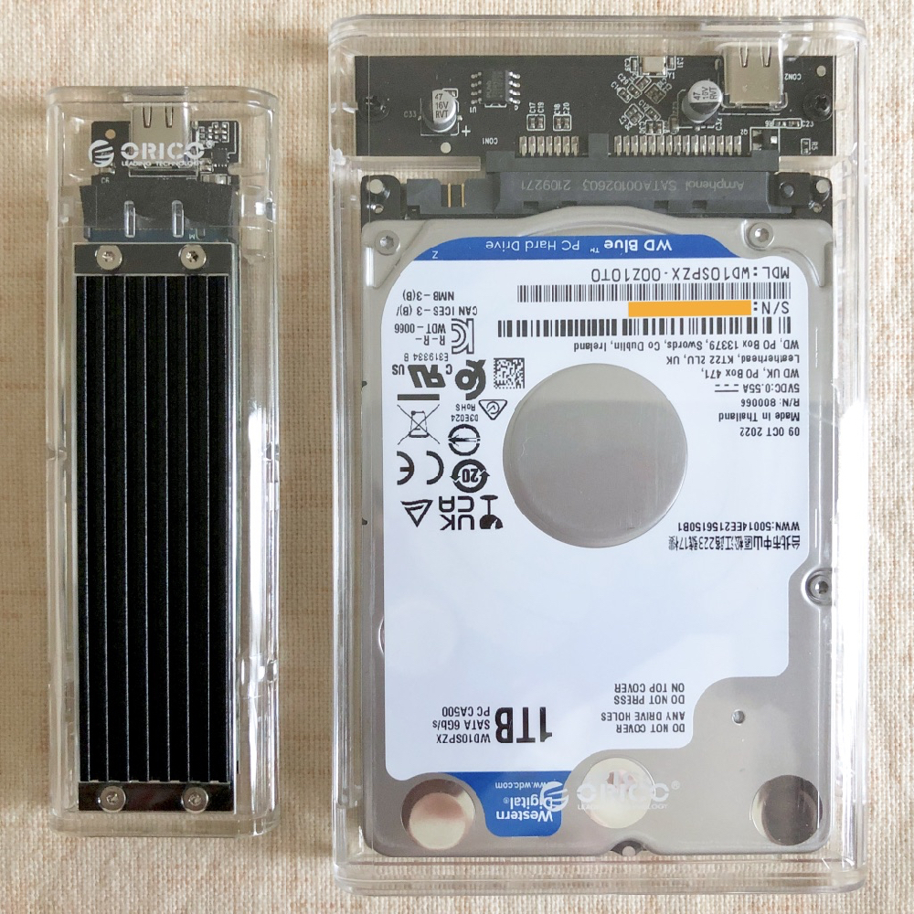 ★WD Blue SN570 WDS500G3B0C 500GB（SSD M.2 NVMe、ORICOケース付）+ WD Blue WD10SPZX 1TB（HDD 2.5inch、ORICOケース付)Western Digital_画像4