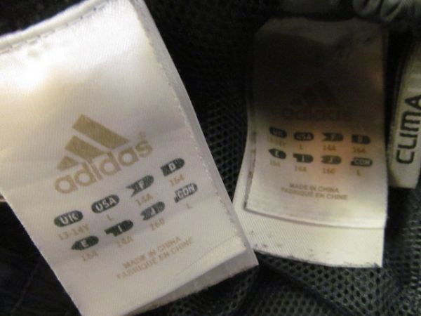 (55263)adidas Adidas Kids мужчина шорты половина край длина черный * серый 2 шт. комплект USED