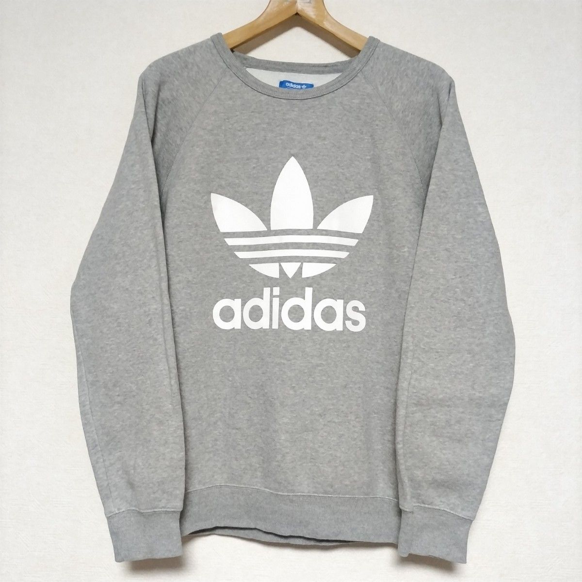 adidas アディダス sweatshirt Trefoil Crew トレフォイル スウェット トレーナー グレー サイズO