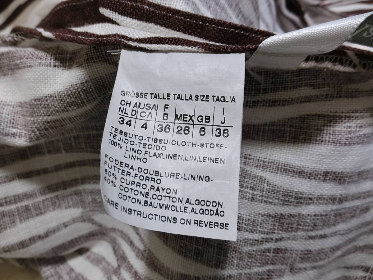  Italy made white tag Max Mara Max Mara linen1. jacket total pattern 38