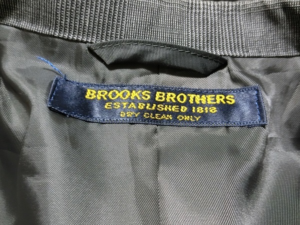 Brooks Brothers　ブルックスブラザーズ　段返り　３釦　シングルスーツ　グレー　グレンチェック　YA３_画像4
