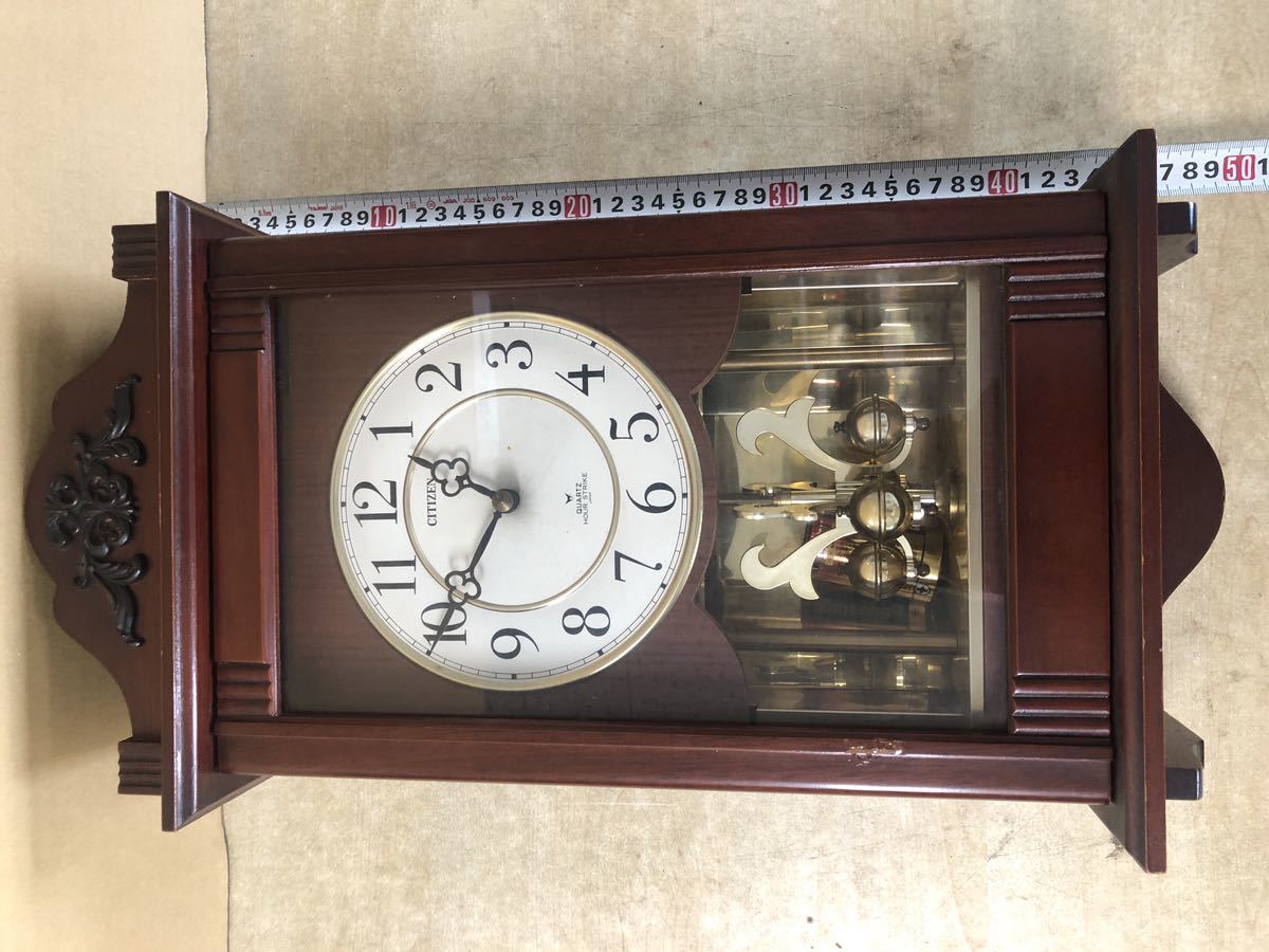 td1104 昭和レトロ 振り子時計 柱時計 AICHI 壁掛け時計 掛け時計 レトロ_画像1