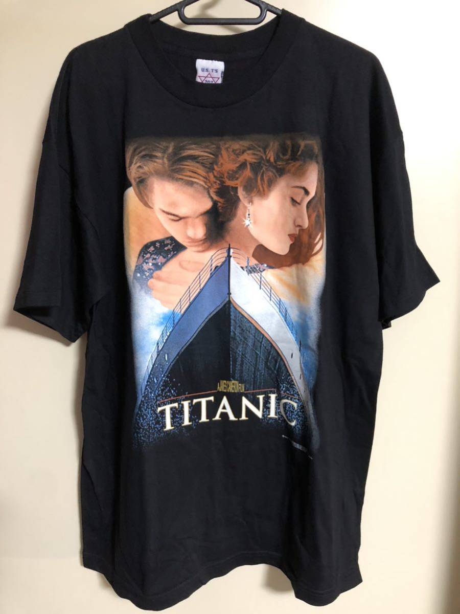 デッドストック 90S タイタニック ビンテージ Tシャツ 黒 TITANIC ヴィンテージ ムービー 映画 洋画 半袖 デカプリオ vintage 1998 FOX_画像1