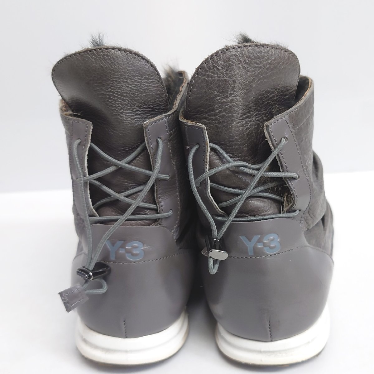 【86】中古品 adidas Y-3 ワイスリー YOHJI YAMAMOTO ファー付 ハイカット シューズ レディース UK5 約23.5cm 希少品_画像4