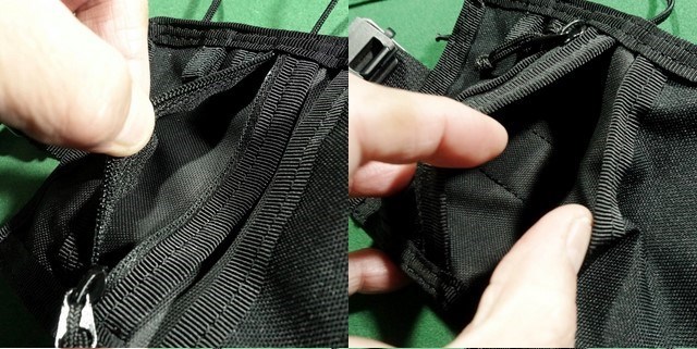 □20/80 コーデュラナイロン素材 ネックストラップ付 ミニ ウォレット CORDURA #610 NECK POUCH ブラック 巾着ポーチ付 美品!!!□_画像7