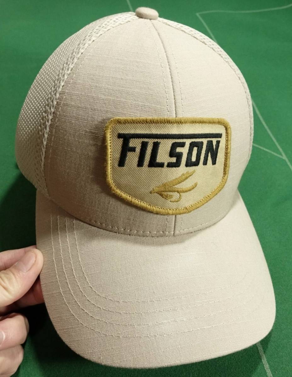 ^FILSON lip Stop cotton material mesh cap MESH LOGGER CAP light beige free size beautiful goods!!!^