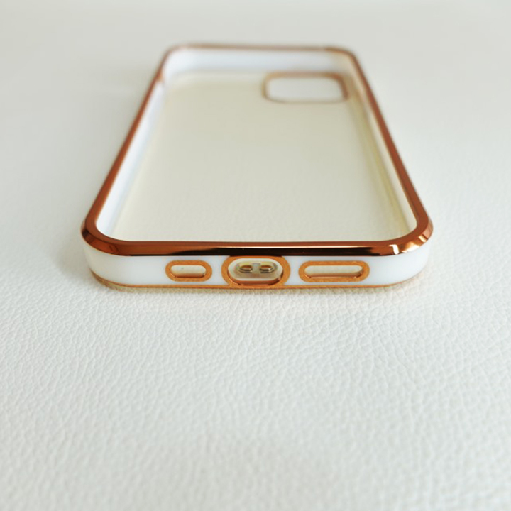 iPhone 12 クリアケース ゴールド ホワイト 耐衝撃 クリア お洒落 TPU 軽量 ケース シンプル アイフォン_画像4