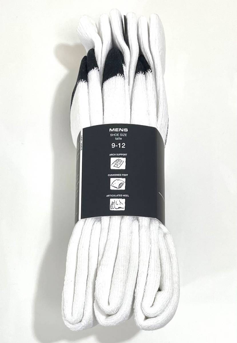 VOLCOM ボルコム D6302004WHT③ メンズ 靴下 27-30cm 3個セット Socks 3PK US9-12 ロゴ ソックス Logo 白色 ヴォルコム 新品 即決 送料無料_画像3