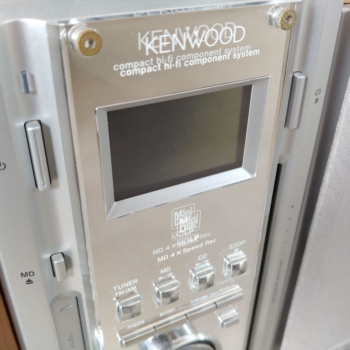 【☆訳あり☆】KENWOOD ケンウッド RD-ES3MD ミニコンポ MD CD AM FM ラジオ 2003年製 リモコン スピーカー LS-ES3S 付 1円スタート SA2749_画像2