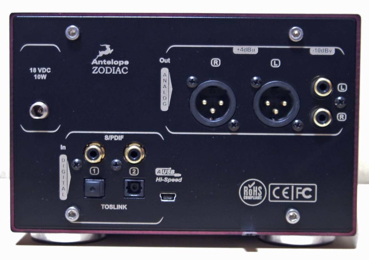Antelope Audio アンテロープ　オーディオ　D/Aコンバーター　ZODIAC SILVER　元箱・取説・電源・光ケーブル　付属_画像4