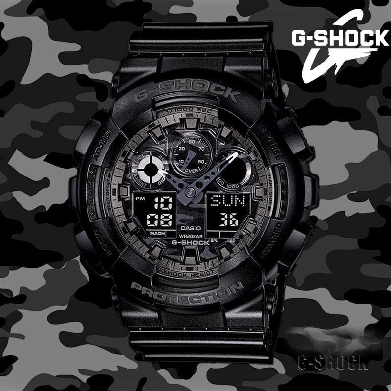 新品1円 迷彩柄 Gショック カモフラージュ 20気圧防水 GA-100CF-1A カシオ腕時計 G-SHOCK メンズ 200m防水 ミリタリー 逆輸入CASIO_画像3