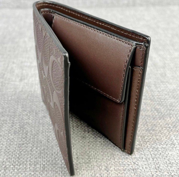 【新品・未使用】COACH 財布 メンズ エンボスシグネチャー　ブラウン