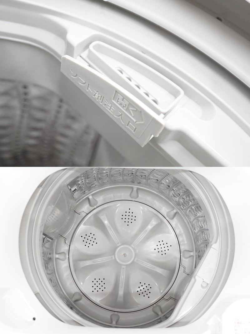 前ダ：【ツインバード】全自動洗濯機 5.5kg KWM-EC55 2021年 ホワイト すすぎ1回コース 槽洗浄コース フラットデザイン ★送料無料★_画像7