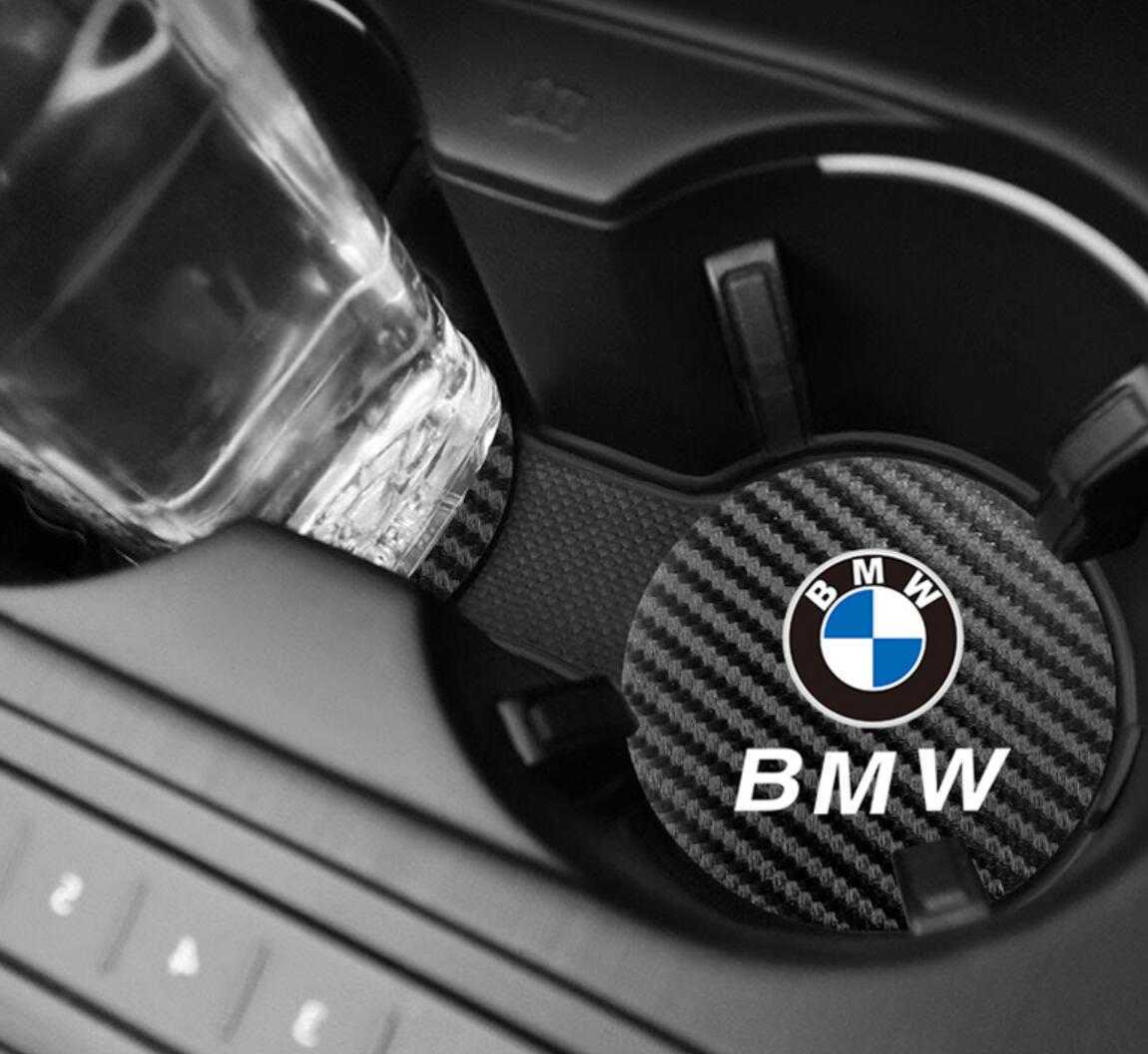 ★新品★炭素繊維★BMW★ロゴ 車載 装飾コースター ドリンク ホルダー コースター 2枚セット_画像4