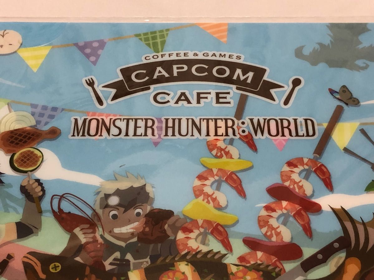 【モンハン】新品　プライズ品　カプコンカフェ×モンスターハンターワールド　クリアファイル　A4／CAPCOMCAFE限定品？