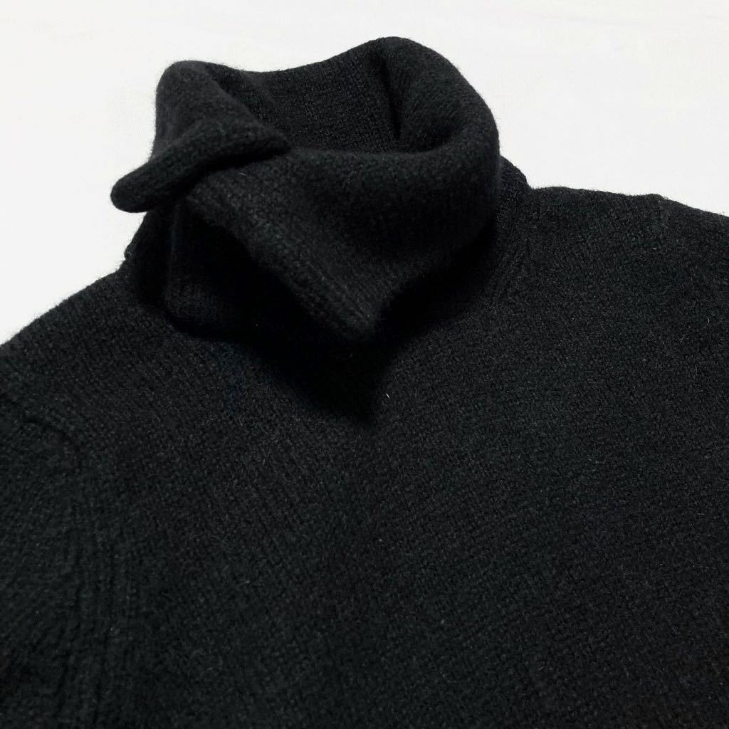 Yohji Yamamoto noir ヨージヤマモト ノワール アルパカ ウール 変形 タートルネック ニット セーター ブラック 黒 size2_画像1