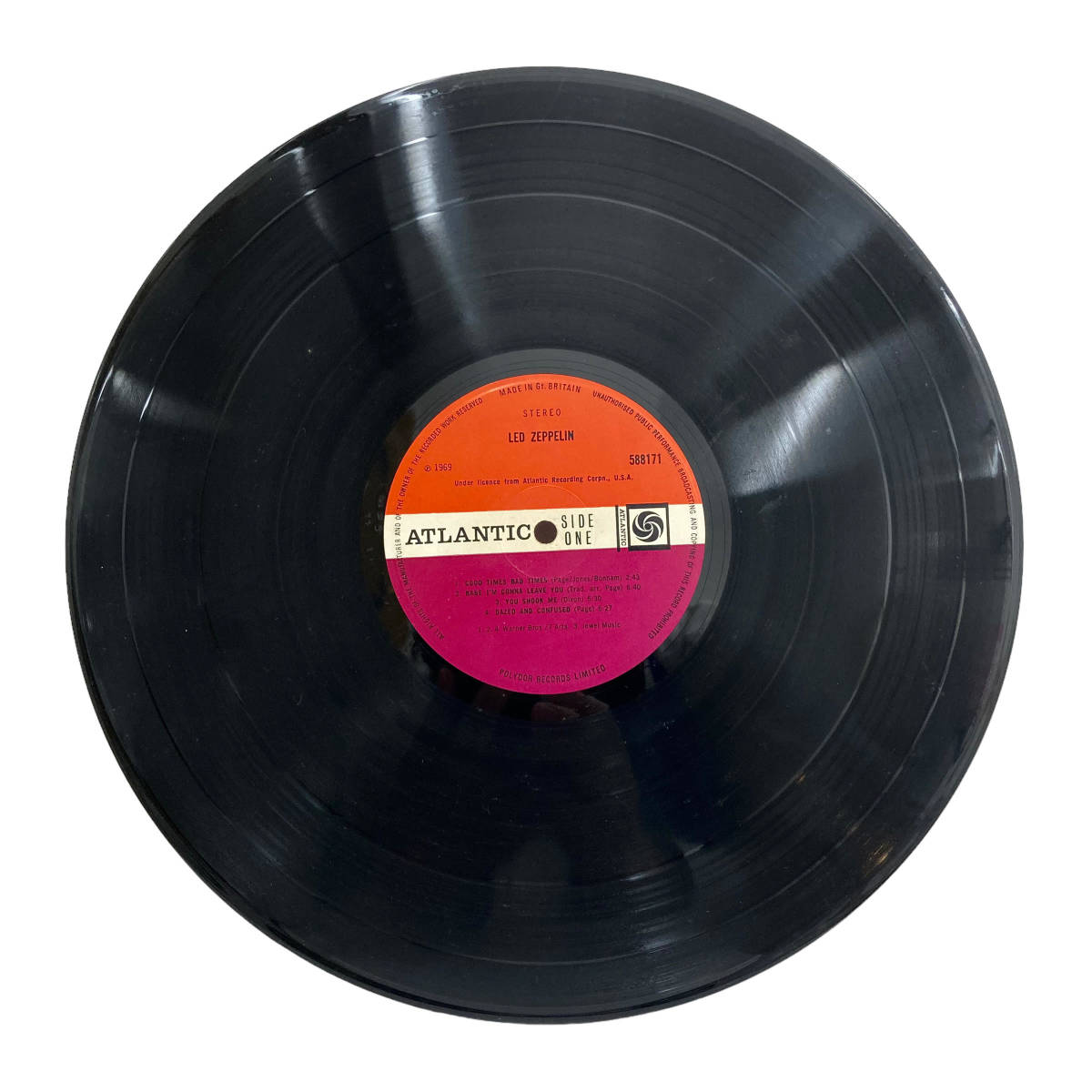 UK盤 Led Zeppelin UK '69 Atlantic 588171 Warner Bros./7 Arts . Jewel Music' in two lines (labels) レコード LP オリジナル_画像4