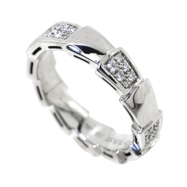 [中古] ブルガリ セルペンティ ヴァイパー リング 指輪 #60 19号 K18WG ホワイトゴールド ダイヤモンド 8.6g BVLGARI