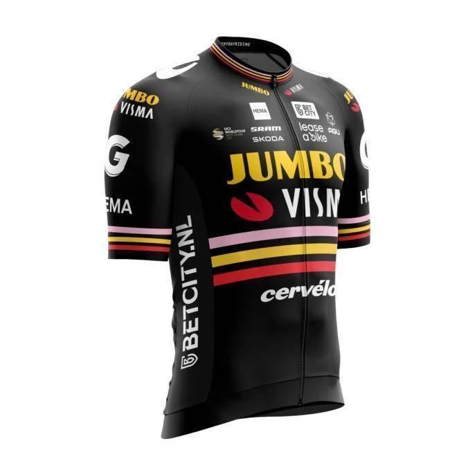 希少! 3冠記念限定品 JUMBO VISMA AGU ユンボ ヴィスマ アグ Men’s cycling jersey メンズ サイクリング ジャージ Trilogy 2023 XL ビスマ