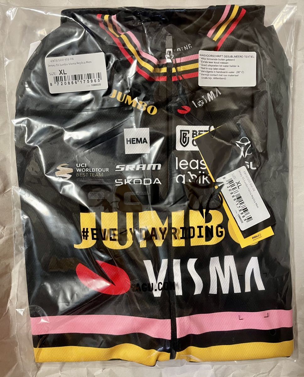 希少! 3冠記念限定品 JUMBO VISMA AGU ユンボ ヴィスマ アグ Men’s cycling jersey メンズ サイクリング ジャージ Trilogy 2023 XL ビスマ