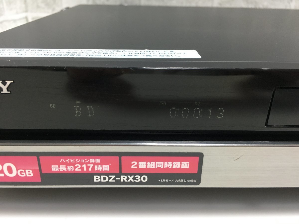 SONY　BDレコーダー　BDZ-RX30　中古品9959_画像3