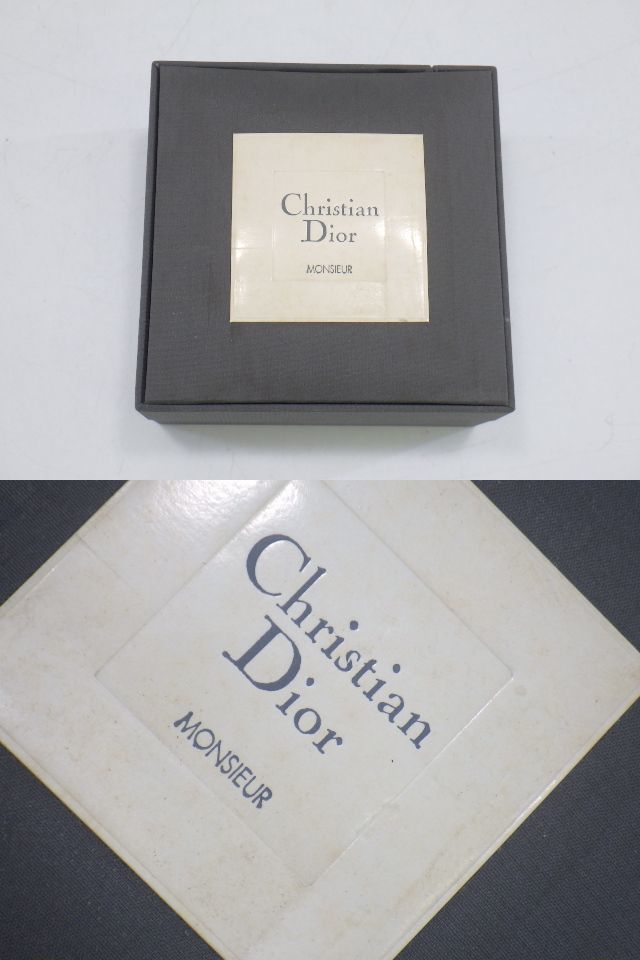 h3K111Z- Christian Dior クリスチャンディオール Dior ロゴ ゴールドカラー カフス タイタック セット 箱付_画像10