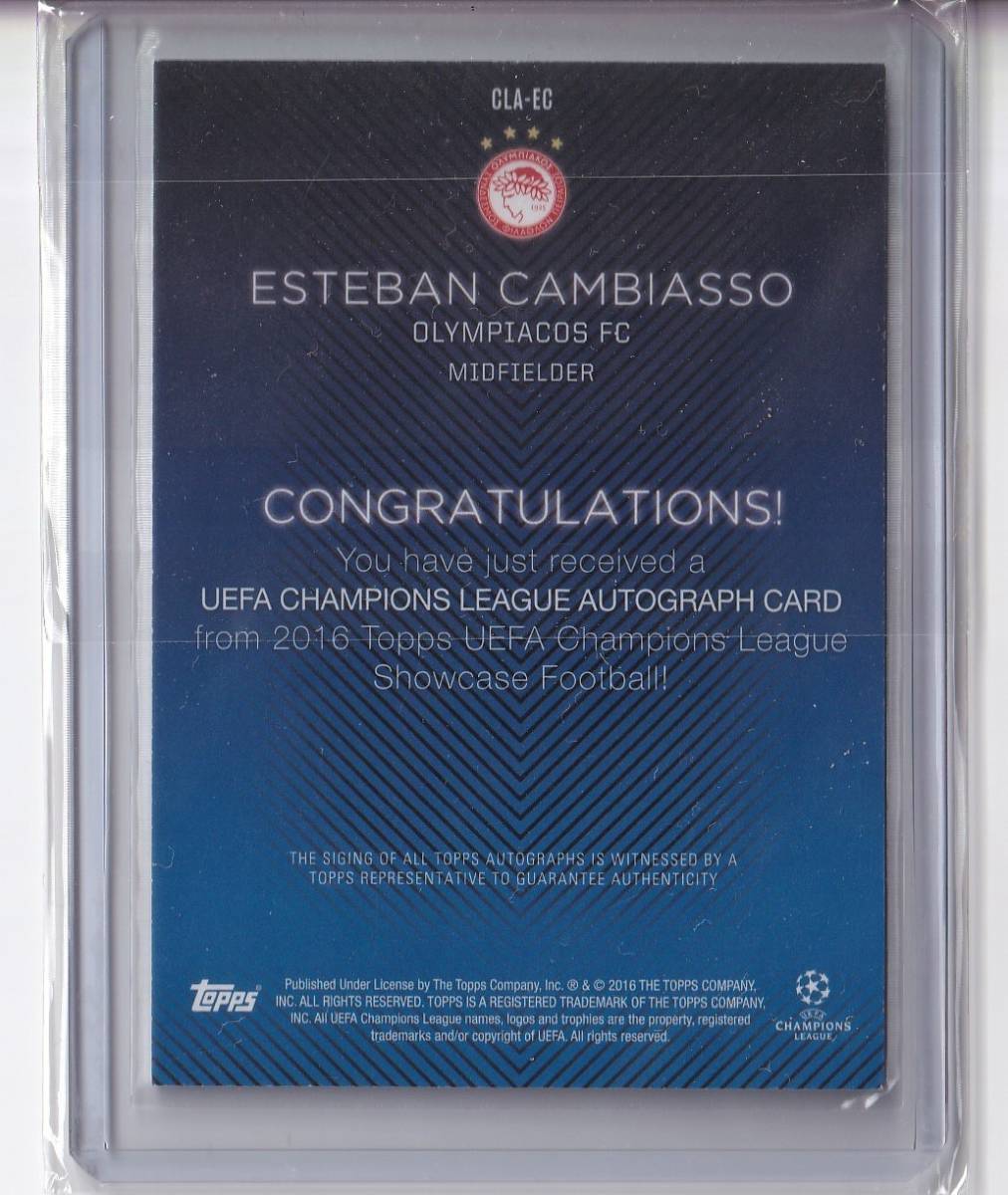 カンビアッソ/サイン☆2016 TOPPS UEFA Champions League☆ OLYMPIACOS/ESTEBAN-CAMBIASSO/CLA-EC_画像2