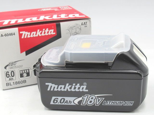 ◆未使用 makita マキタ BL1860B 18V 6.0Ah 108Wh バッテリー リチウムイオンバッテリ 充電池 純正品 4段階残容量表示 雪印 箱有り◆_画像1